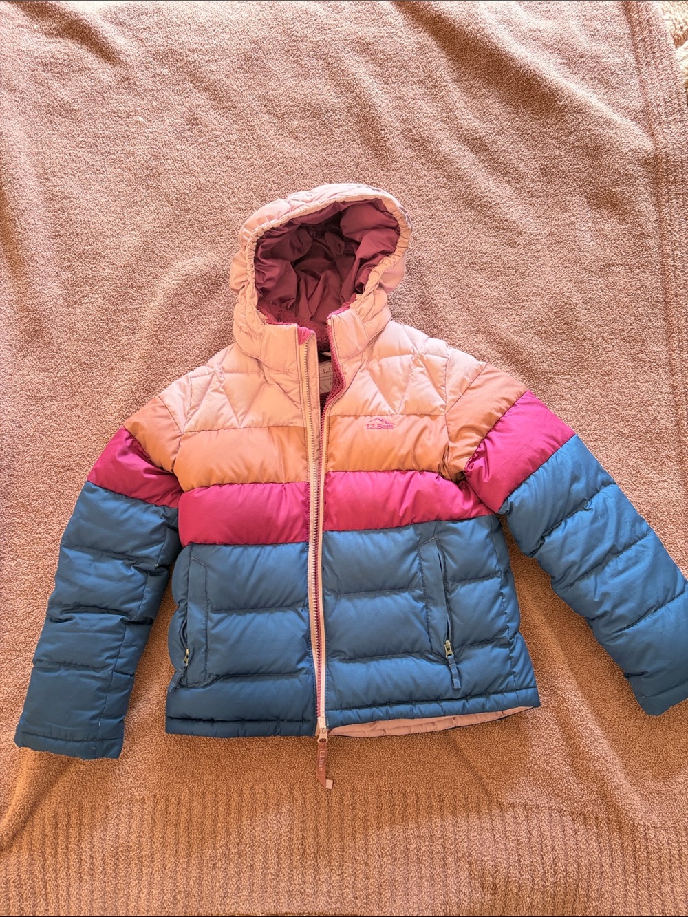 Girls' Colorblock Hooded Puffer Jacket from LL BEAN